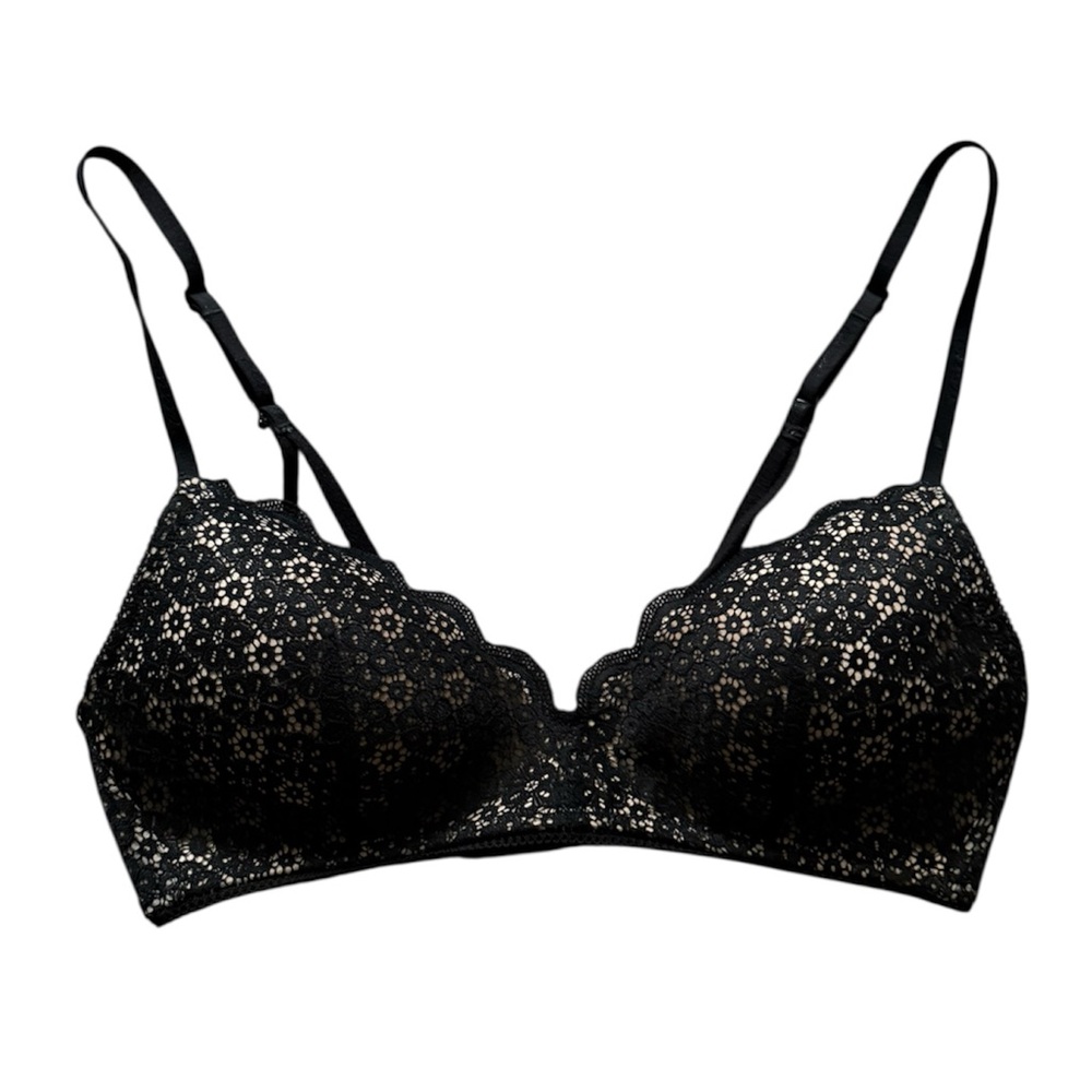 Aerie Black Lace Triangle Bra